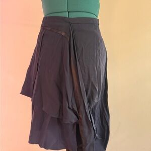 Maison Martin Margiela Asymmetrical Navy Blue Layered Skirt